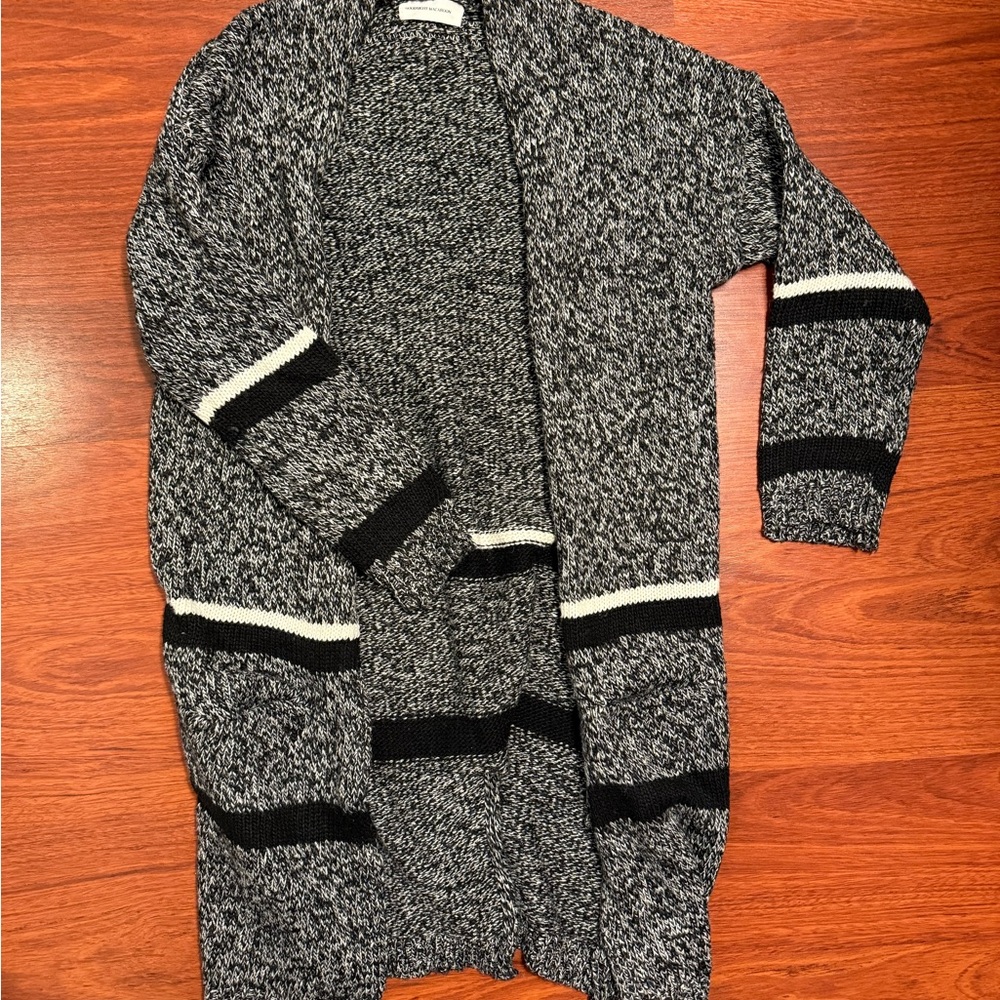 Goodnight Macaroon Black and White Knit Cardigan - Small